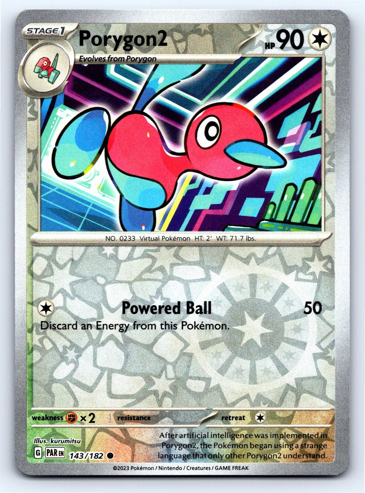 Porygon2 143/182 Common Paradox Rift Pokemon Reverse Holo Near Mint