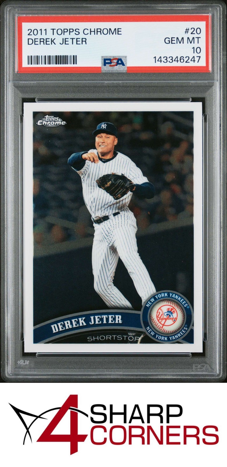 2011 TOPPS CHROME #20 DEREK JETER YANKEES HOF PSA 10