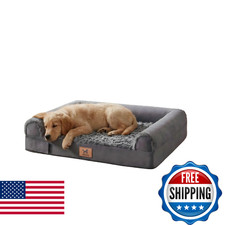 PAWPUBBY Orthopedic Dog Bed Breathable Egg-Crate Foam Sofa Couch Bolster Water-R