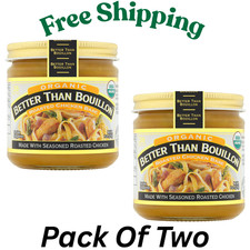 Better Than Bouillon Organic Roasted Chicken Base,Shelf-Stable,8 oz Jar 2 PACK