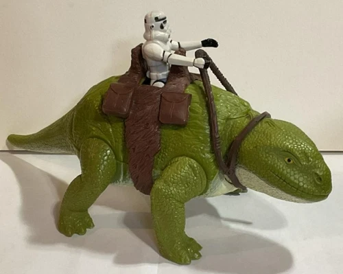 Star Wars Vintage Patrol Dewback - loose with reins & vintage Stormtrooper 1979