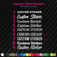 x2 Custom Car Vinyl Stickers - Any Text - Window/Bumper - Waterproof - UK -v6