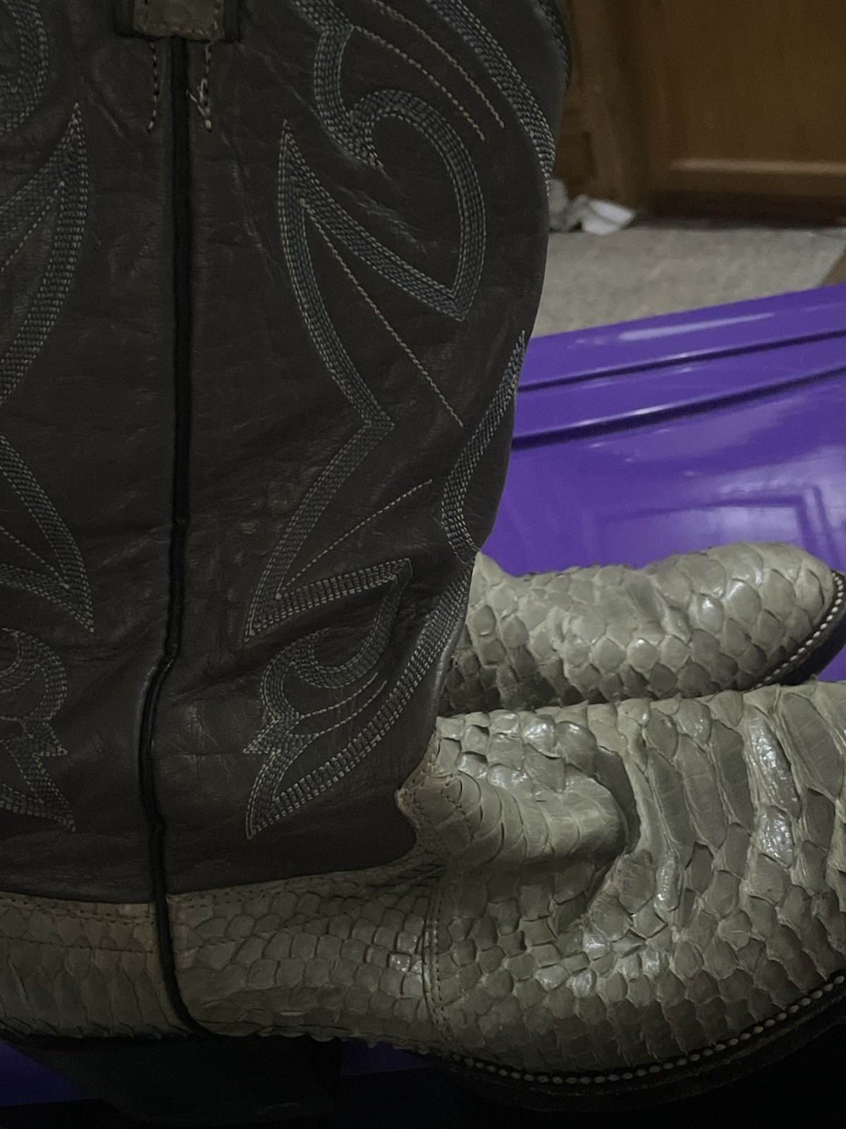 Vintage Dan Post Exotic Python Snakeskin Cowboy W… - image 8