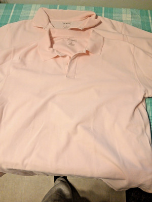 L.L. BEAN Men s Pink Traditional Fit Short Sleeve Polo Shirt Lot-Size L Regular