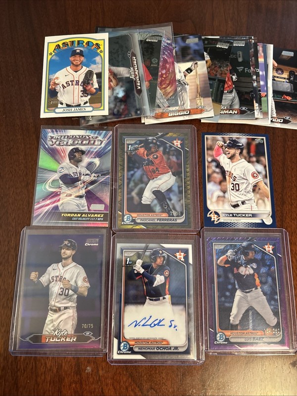 Houston Astros Lot: Ochoa Auto; Tucker /75; Baez /250; Ferreras Reptilian/50