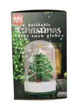 BLOCK TECH Buildable GREEN Christmas Tree Snow Globe Lights Included 283 PCS