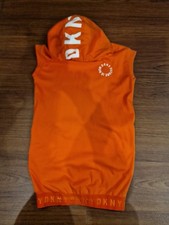 DKNY Orange knit dress with hood. Size 10