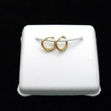 10K Yellow Gold 0.05CT Polished Mini Hoop Earrings