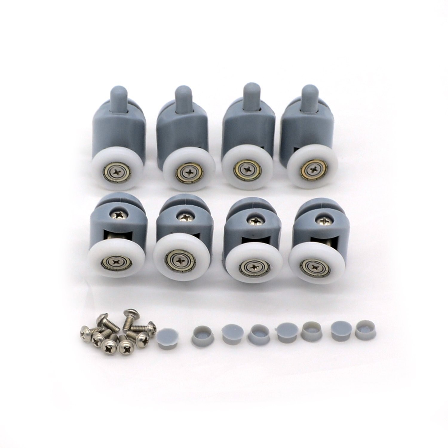 8Pc 23mm Shower Door Rollers Kit Home Bathroom DIY Upper & Bottom Wheels - Image 3