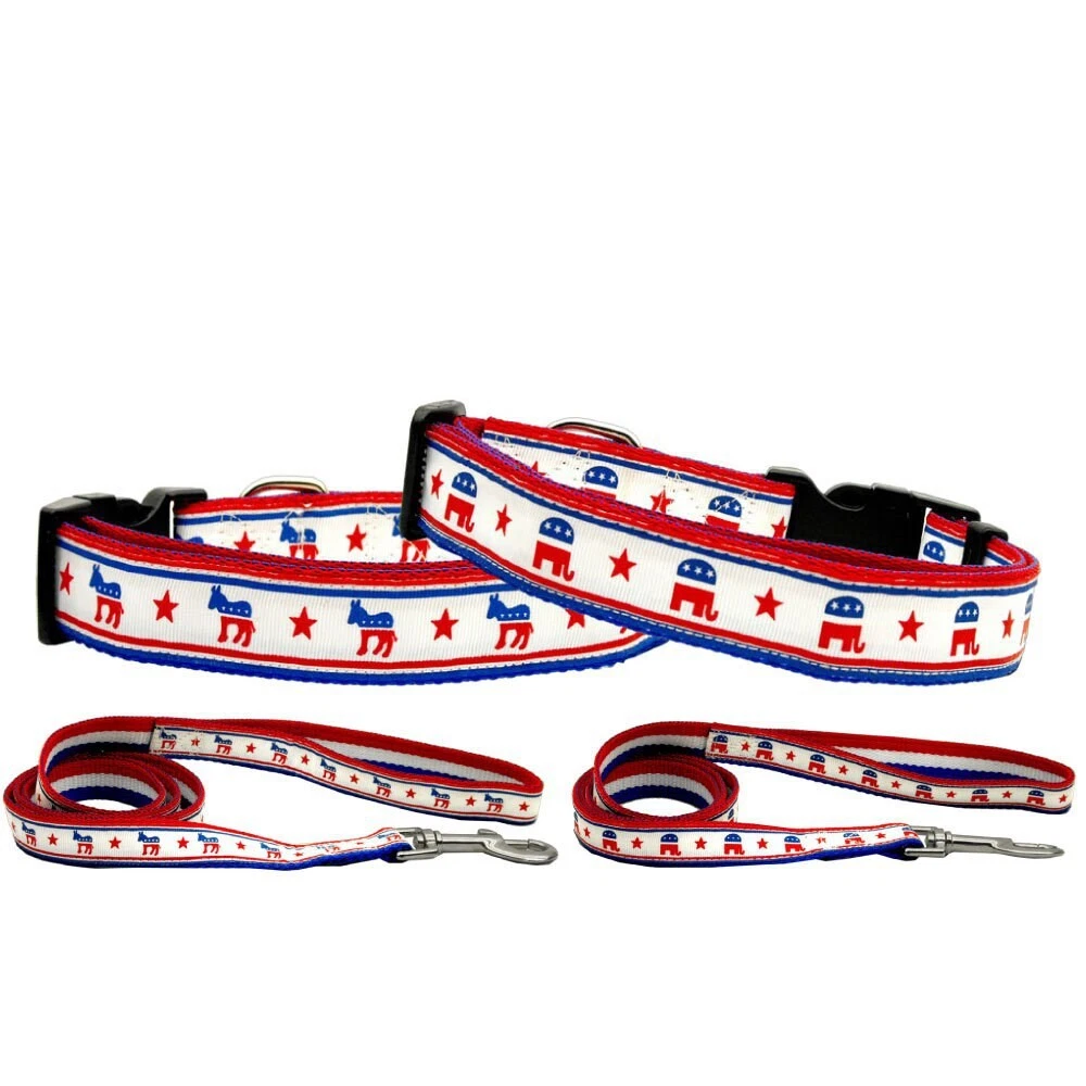 Pet Dog & Cat Nylon Collar or Leash, "Political Parties"