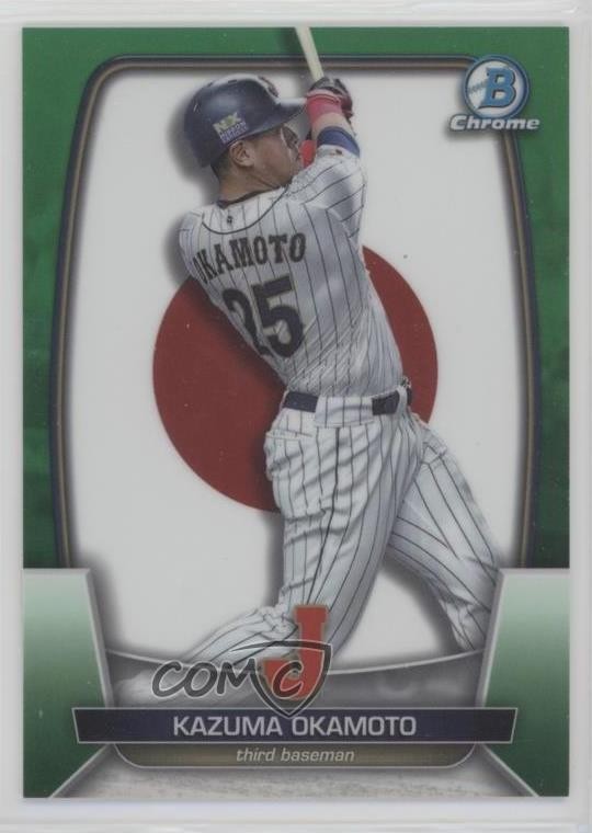2023 Bowman Chrome WBC Flag Variations Green Refractor 44/99 Kazuma Okamoto 0j81