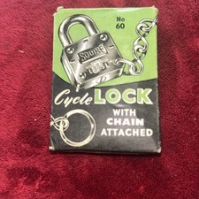 Vintage Cycle Lock With Chain Attached No 60 Made By Henry Squire Staffordshire