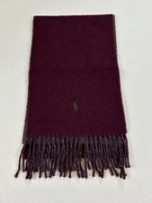  MINOR DEFECT Polo Ralph Lauren Solid Wool Blend Scarf -- Wine/Grey --