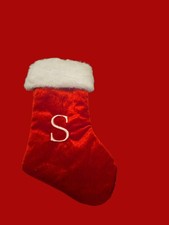 NWT Mini Monogram Plush Christmas Stocking Letter "S" 9" X 6" Hobby Lobby