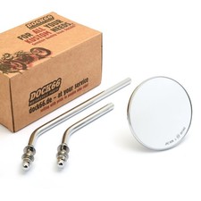 Custom Spiegel rund 4"/10cm chrom E-Zulassung für Harley mit kurzem & langem Arm