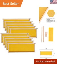 10 Pack Medium Super Beehive Frames with Pure Beeswax Foundations - 6-1/4 Inch