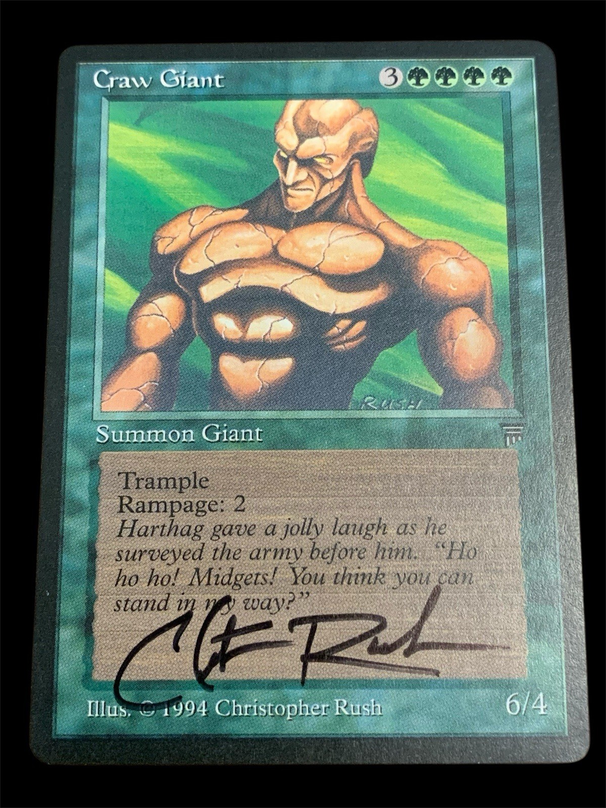 1994 MTG - Legends - CRAW GIANT - Christopher Rush Signed - Excellent.