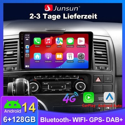6+128G Android 15 Für VW T5 Multivan 2010-2015 Autoradio Carplay NAVI RDS BT SWC