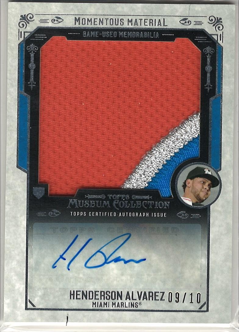 2015 Topps Museum Collection Henderson Alvarez Momentous Material Autos /10