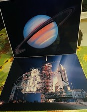 Vintage 1981 NASA Space Shuttle Saturn Laser Photo Art Prints Lot Impact NASA
