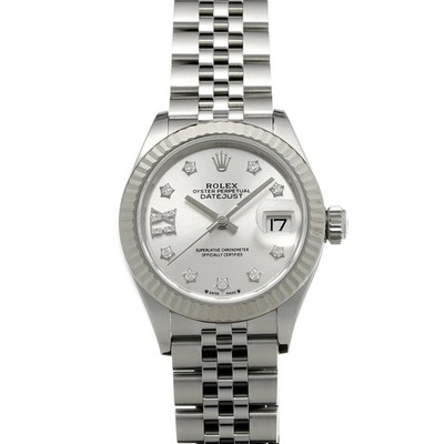 ROLEX Lady Datejust 28 279174G Silver Ladies Used Watch #61223
