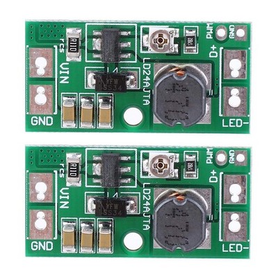 2PCS LD24AJTA 2 PCS Adjustable LED Driver Board 20W DC6~25V LED PWM