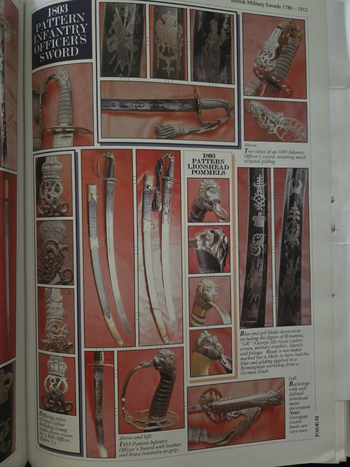 Napoleonic Wars British Pattern 1803 Infantry Officers Sword w/Scabbard - Etched