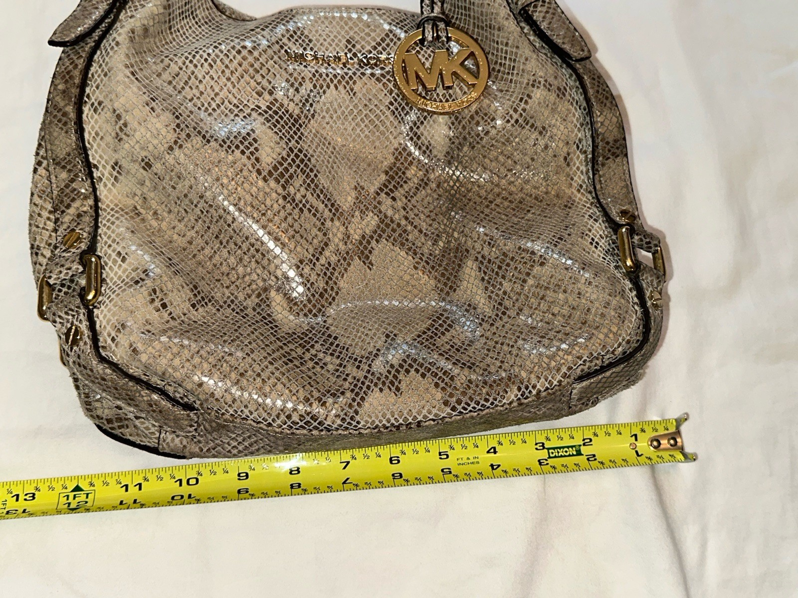 Michael Kors Bedford Med Python Snake Embossed Le… - image 16