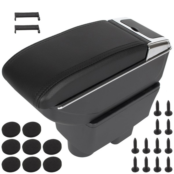Skoda Fabia II 06-14 06-14 Armlehne Mit Schale Schwarz Similicuir + Montagesatz-image