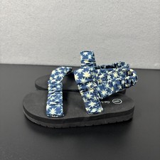 Cat  Jack Toddler Girls Blue/White Slingback Sandal - Size 9 EUC Summer Beach