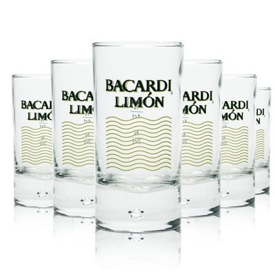 6x Bacardi Limon Rum Glas Shot 2cl 4cl Kurze Gläser Stamper Schnaps Luftperle