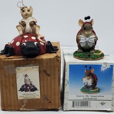 Charming Tails Dean Griff Mouse Riding Ladybu...