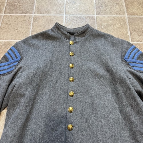 Civil War Confederate States Army Infantry Sergeant Wool Shell Jacket Size XL - Picture 2 of 5
