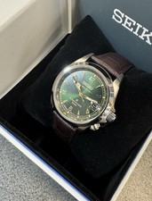 Seiko Prospex Alpinist Mechanical 39.5mm Green Dial Leather Band Watch SPB507 14