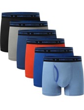 BAMBOO COOL Boys' Boxer Briefs 6 Pack Small