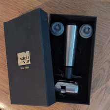 Vacu Vin Wine Saver Wine Pump Stainless Steel with 2 Vacuum Stoppers Gift Boxed