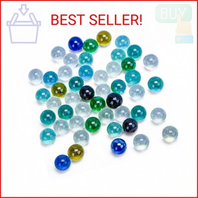 POPLAY 50 PCS Beautiful Player Marbles Bulk for Marble Games,Multiple Colors(1 W