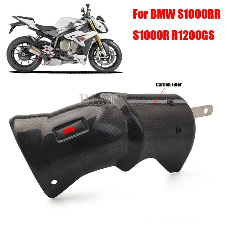 Protetor térmico de fibra de carbono tubo de escape elo médio para BMW S1000RR S1000R R1200GS - Imagem 2 de 3