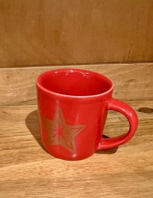 STARBUCKS 2018 Red with Gold Star ESPRESSO DEMI MINI COFFEE MUG 3 OZ 