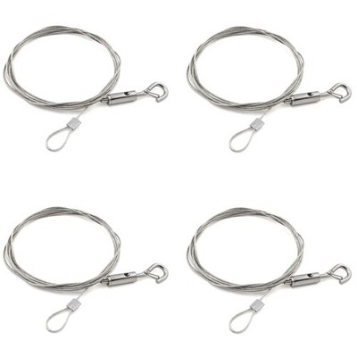 4-Pack Adjustable Picture Hanging Wire Ropes with Loop and Hook 1.5mm x 3ft S...