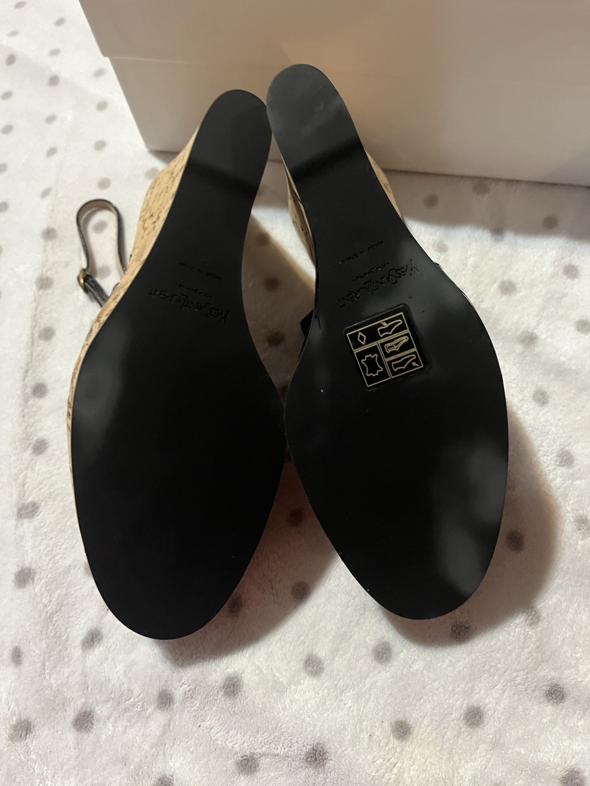 SAINT LAURENT YSL Sling Back nuovo nero morbido taglia 36