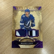 2020-21 Upper Deck Artifacts Brayden Point Purple Dual Prime Patches /25