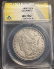 1897 S US Morgan Silver Dollar $1 AU (Cleaned)