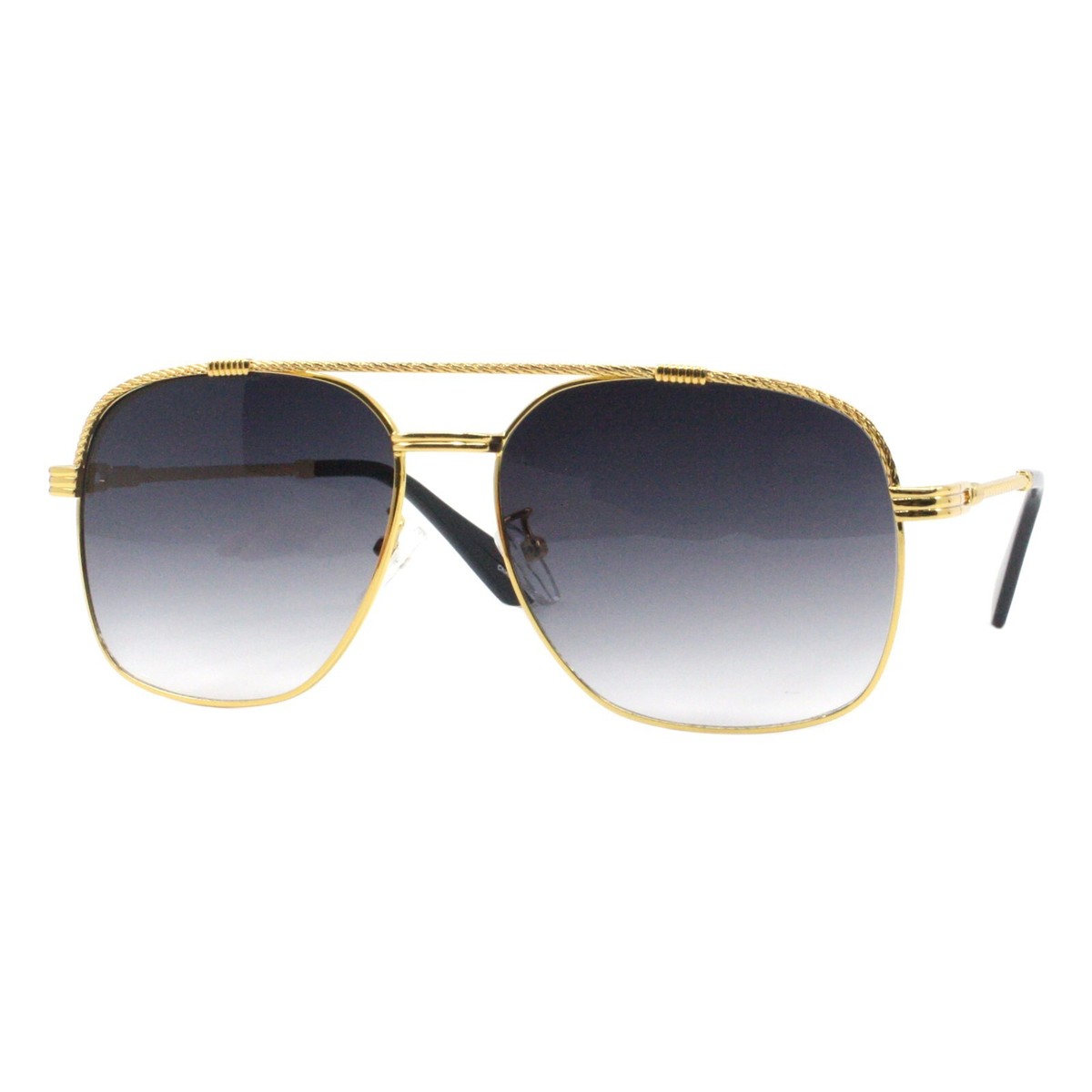 Metal Frame Square Aviator Sunglasses with UV400 Protection Men main image 3