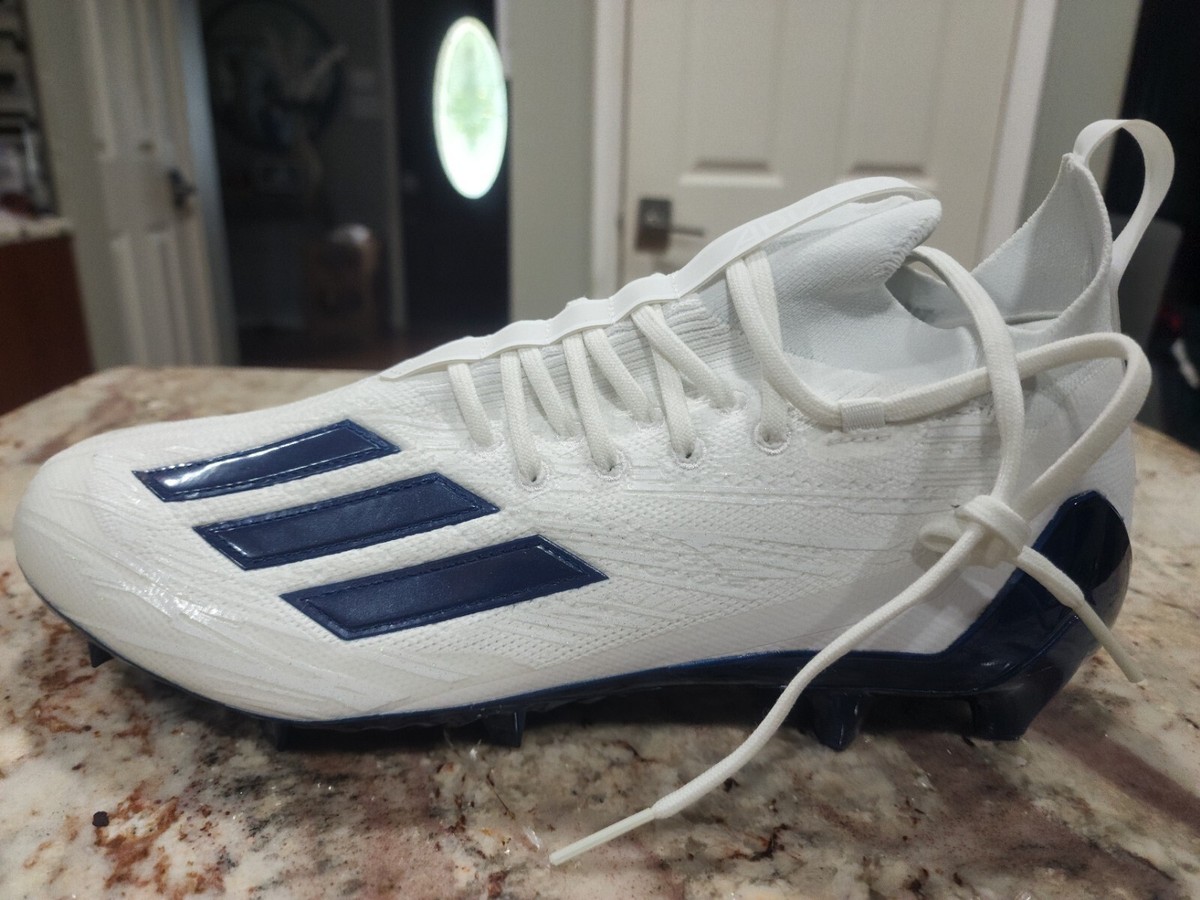 adidas PRIMEKNIT サッカーシューズ ホワイト/ブルー Adidas Adizero Primeknit White/Navy Blue Football Cleats Men's