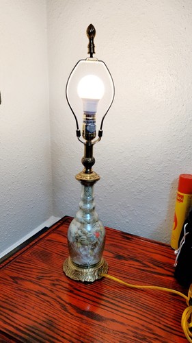 Sea Shell Filled Glass Decanter And Brass Table Lamp - Picture 6 of 6