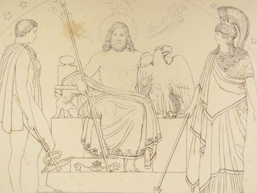 1805 INCREDIBLE HOMER Odyssey Flaxman ART Iliad Mythology Hesiod HUGE Folio - Picture 22 of 24