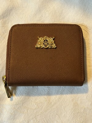 Juicy Couture Brown Cowhide Leather Small Zip Around Wallet