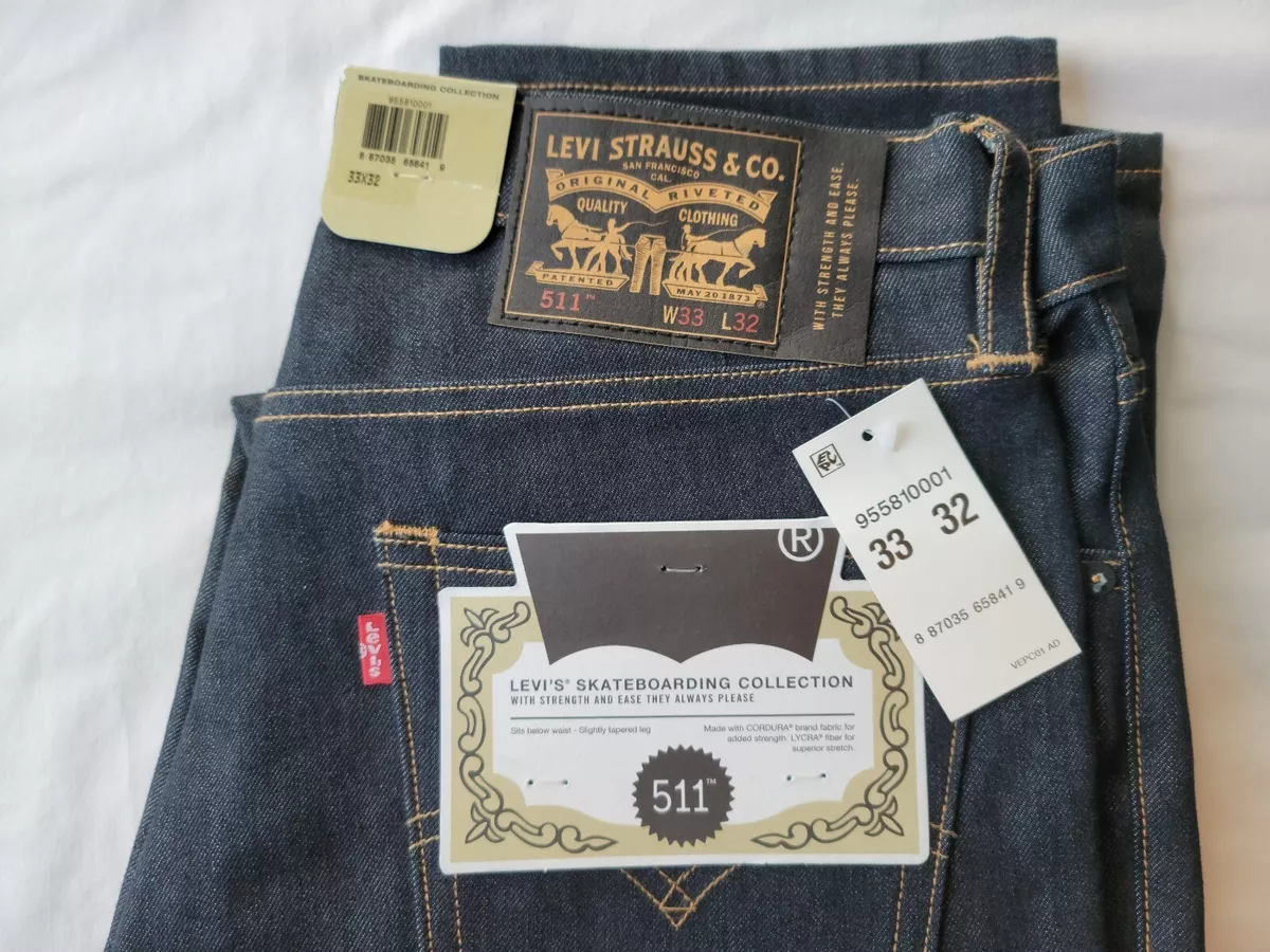 Mellemøsten markedsføring Rå Levi&#039;s 511 Skateboarding Slim Fit Men&#039;s Jeans &#034; Rigid Indigo  &#034; NEW NWT 33 x 32 | eBay