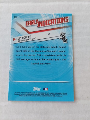 2018 Bowmans Best LUIS ROBERT Early Indications #EI-3 Refractor ROOKIE - Picture 2 of 2